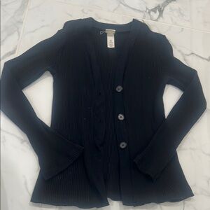 H&M Black Ribbed Cardigan